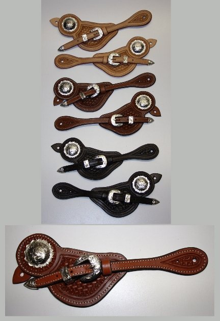 Spore remme XVI - Silver Buckle Set - Stor Silver Concho - US Leather