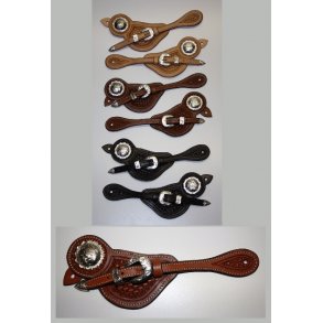 Spore remme XVI - Silver Buckle Set - Stor Silver Concho - US Leather