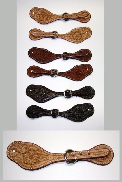 Spore remme XVII - Flower Tooled - US Leather