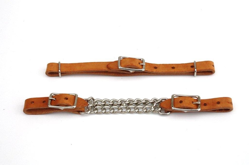 ALS Tack - Curb chain - dobbelt kæde - kærnelæder