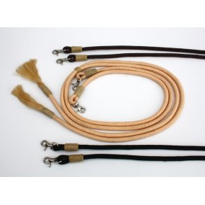 Poly Reins - with Rawhide Braiding - Hestehår i enden