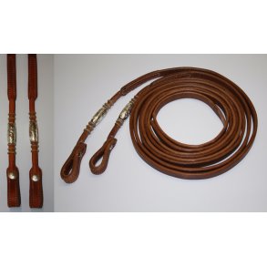 EE Tack - Harness Tøjle - 5/8 '' - Round End's - Silver Pipe's / Rawhide