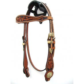 EE Tack Hovedtøj- SHOW - Y-115 - med pandebånd og to farvet med concho