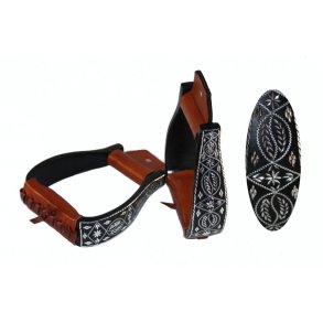 Alu stigbøjle sort med gravering