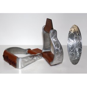 Alu stigbøjle med gravering og pudset med bøjning